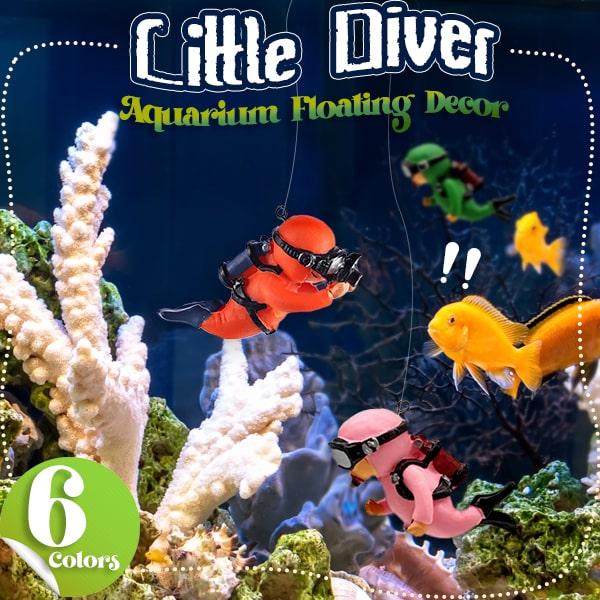 Aquarium Tank Floating Decor Little Diver
